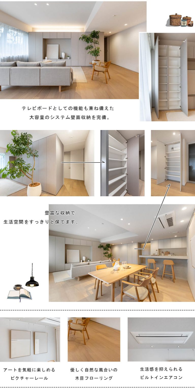 代々木パークマンションのリビングダイニング
