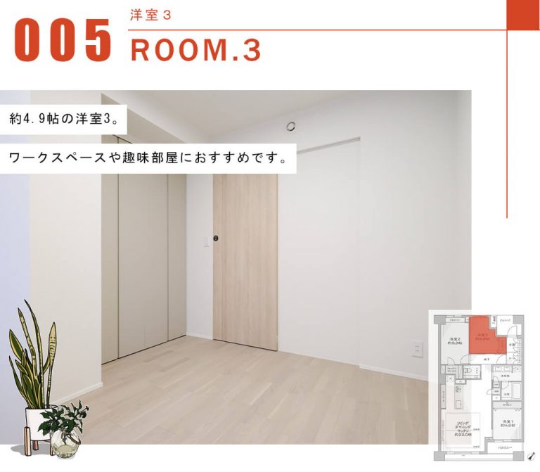 エフローレ日本橋の洋室