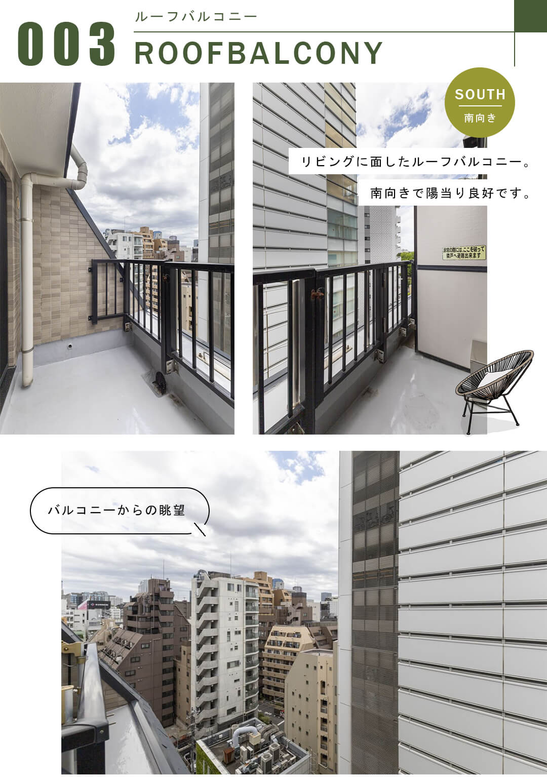 ライオンズマンション麻布十番南のルーフバルコニー