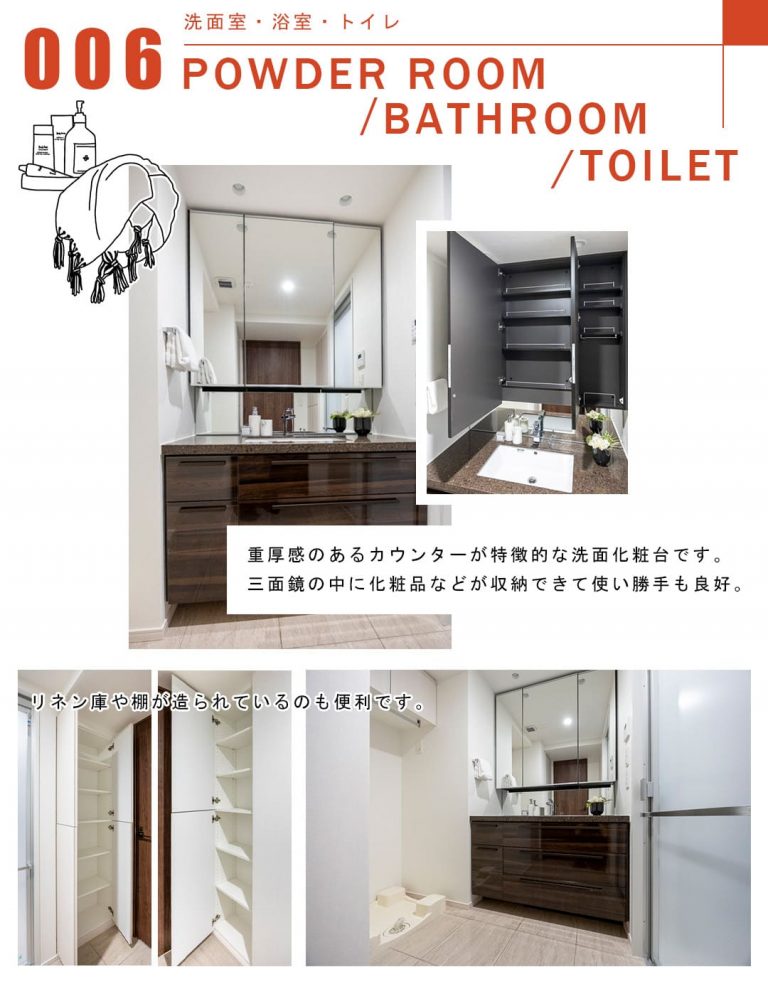 006洗面室,浴室,トイレ,POWDERROOM,BATHROOM,TOILET