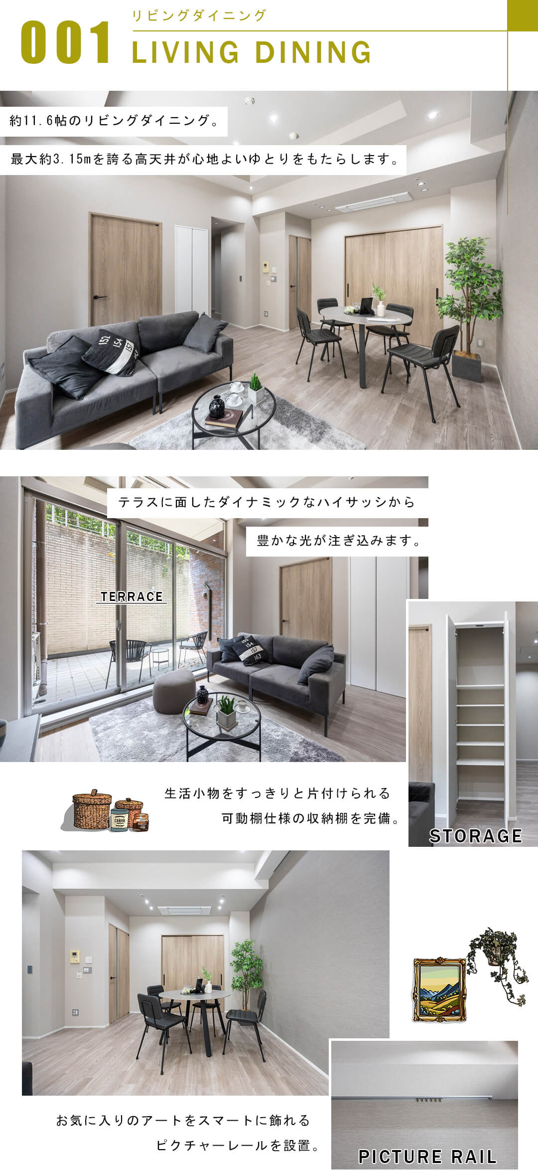 Brillia外苑出羽坂のリビングダイニング