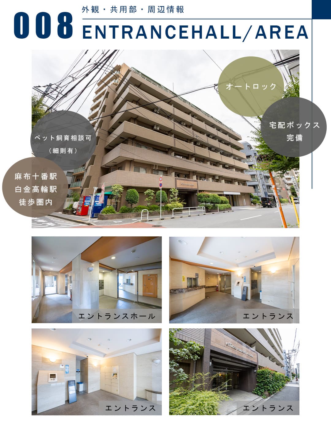 008外観,共用部,周辺情報,ENTRANCEHALL,AREA