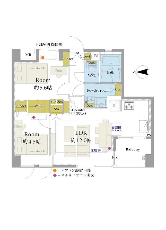 八丁堀　木々の緑が望める、安らぎの住まい 間取り図