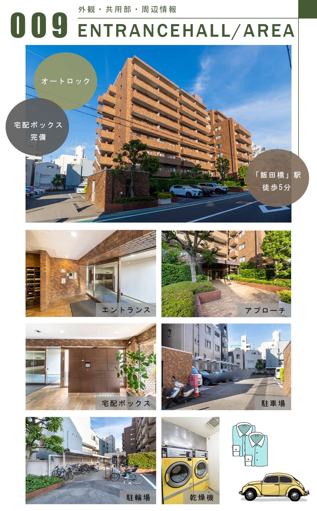 009外観,共用部,周辺情報,ENTRANCEHALL,AREA