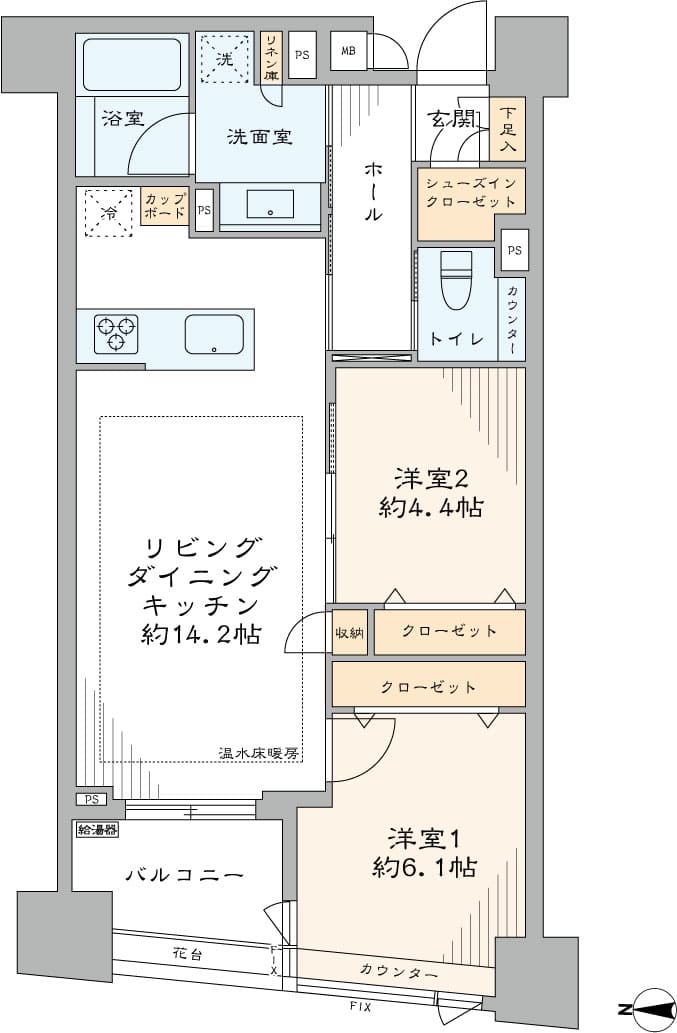 牛込柳町　神楽坂も生活圏内、大人の知性を満たす弁天町に住まう 間取り図