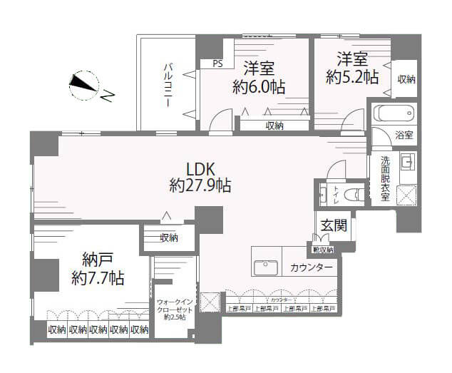 パークコート・ジオ永田町　格調高き地に、111㎡のゆとりを 間取り図