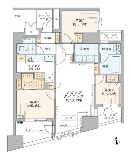 新宿御苑前　新宿御苑を庭にする、緑と都心を愉しむ上質な暮らし 間取り図