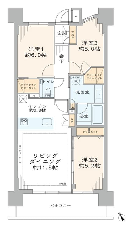 祐天寺　世田谷公園まで徒歩1分、豊かな緑が日常に 間取り図