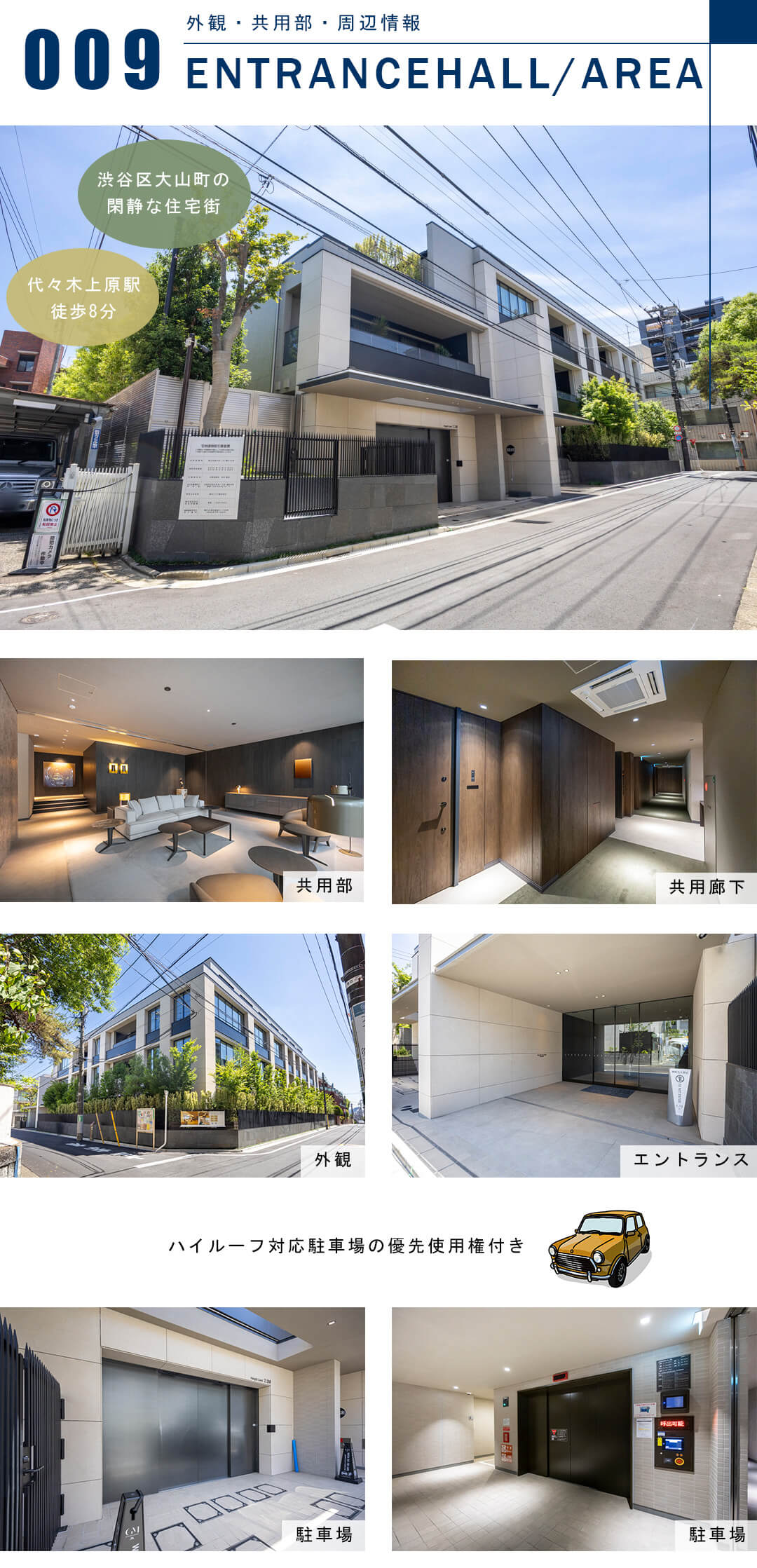 グランドメゾン渋谷大山町の外観と共用部