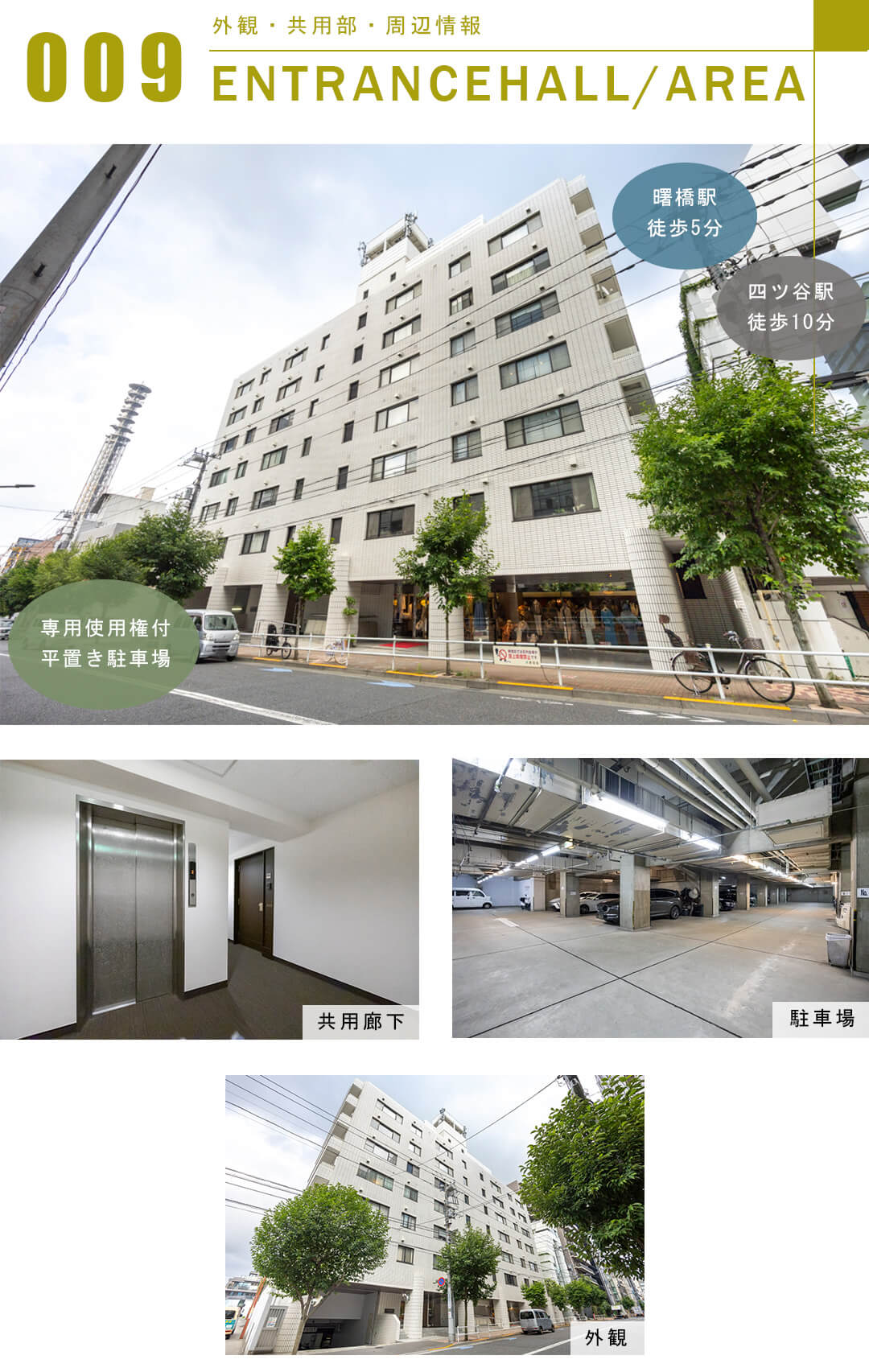 ザ・ペアシティ四谷の外観と共用部