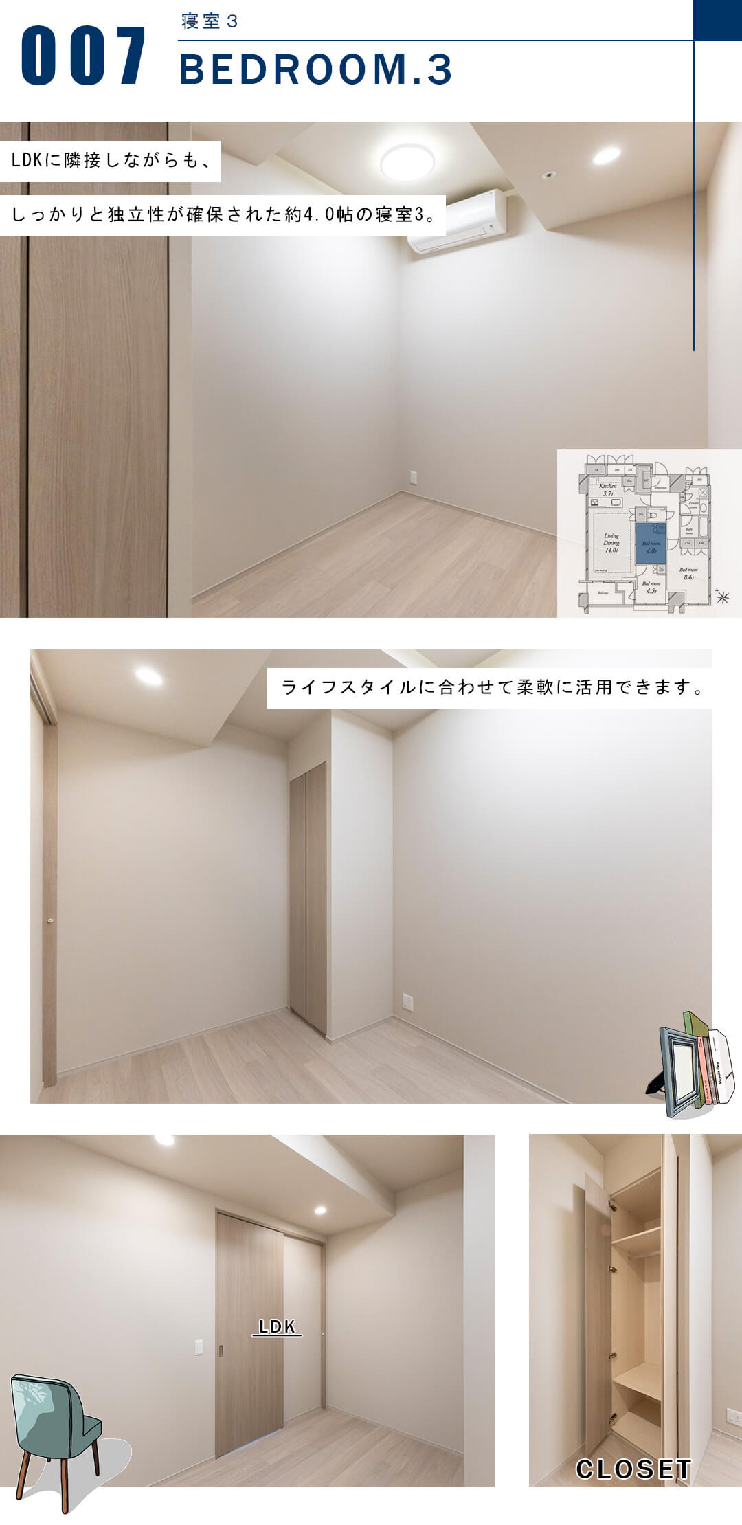 プラウドタワー渋谷の寝室
