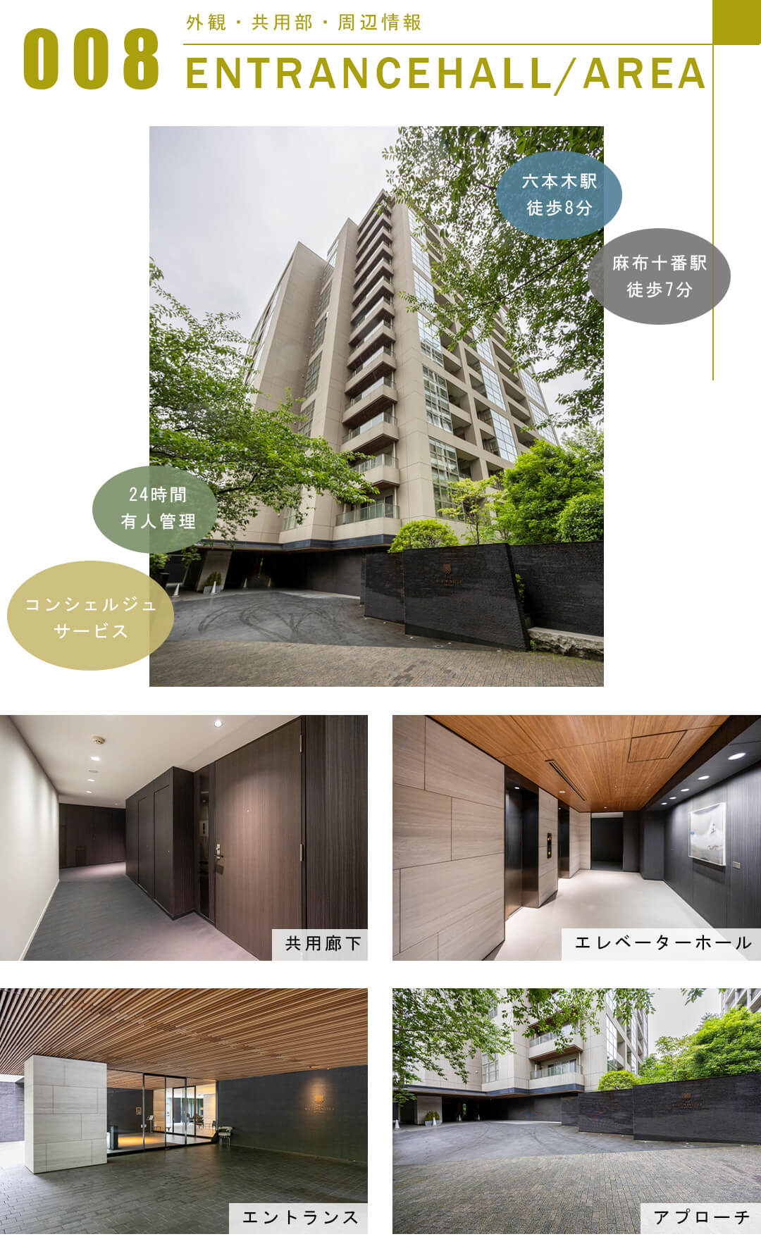 ザ・ウエストミンスター六本木の外観と共用部