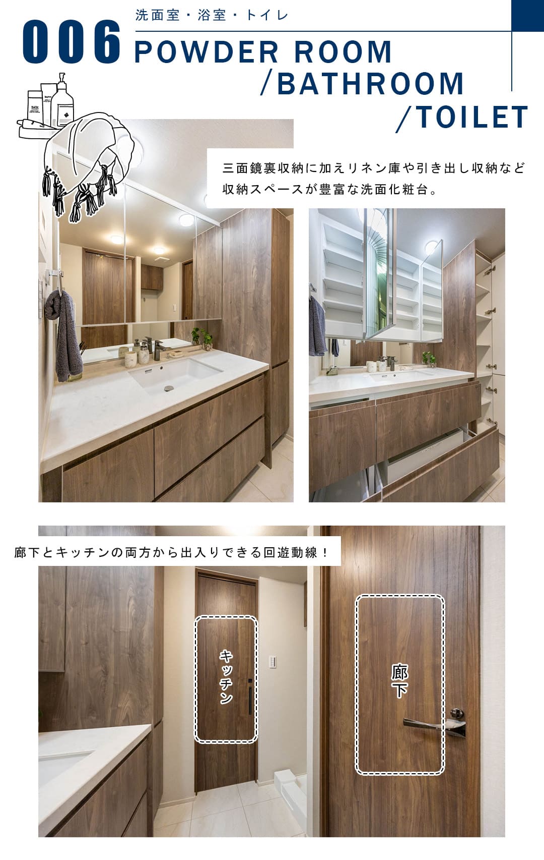 006洗面室,浴室,トイレ,POWDERROOM,BATHROOM,TOILET