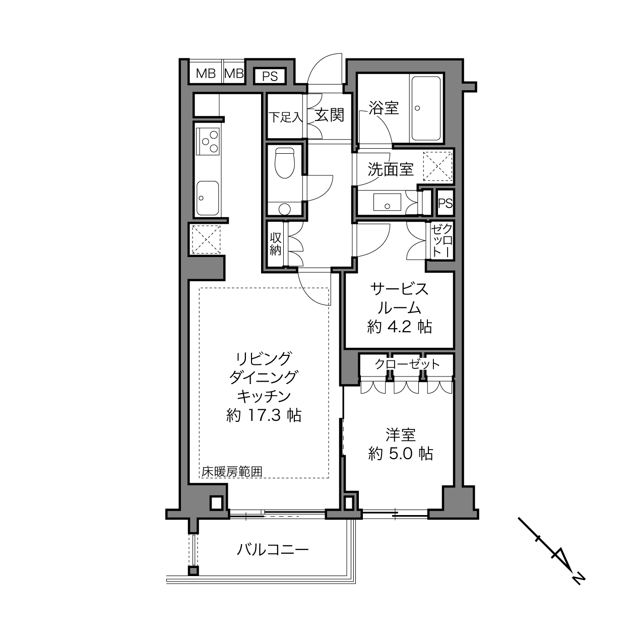 渋谷　南平台町で愉しむ、端正なミッドセンチュリー 間取り図