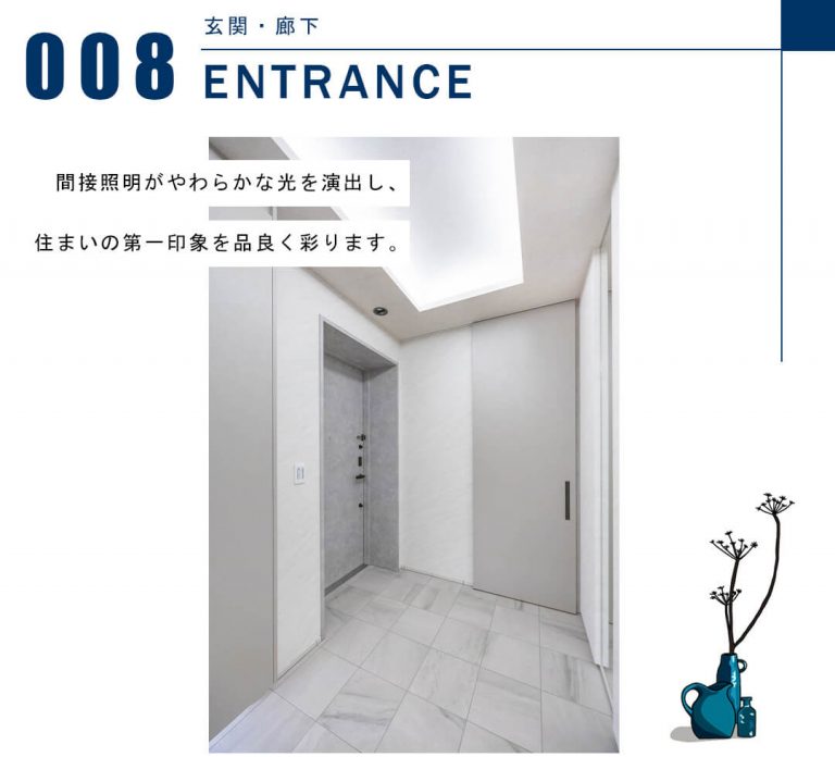 ブランズザハウス一番町の玄関と廊下
