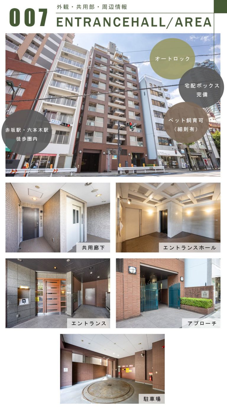 サンウッド赤坂フラッツの外観・共用部・周辺情報