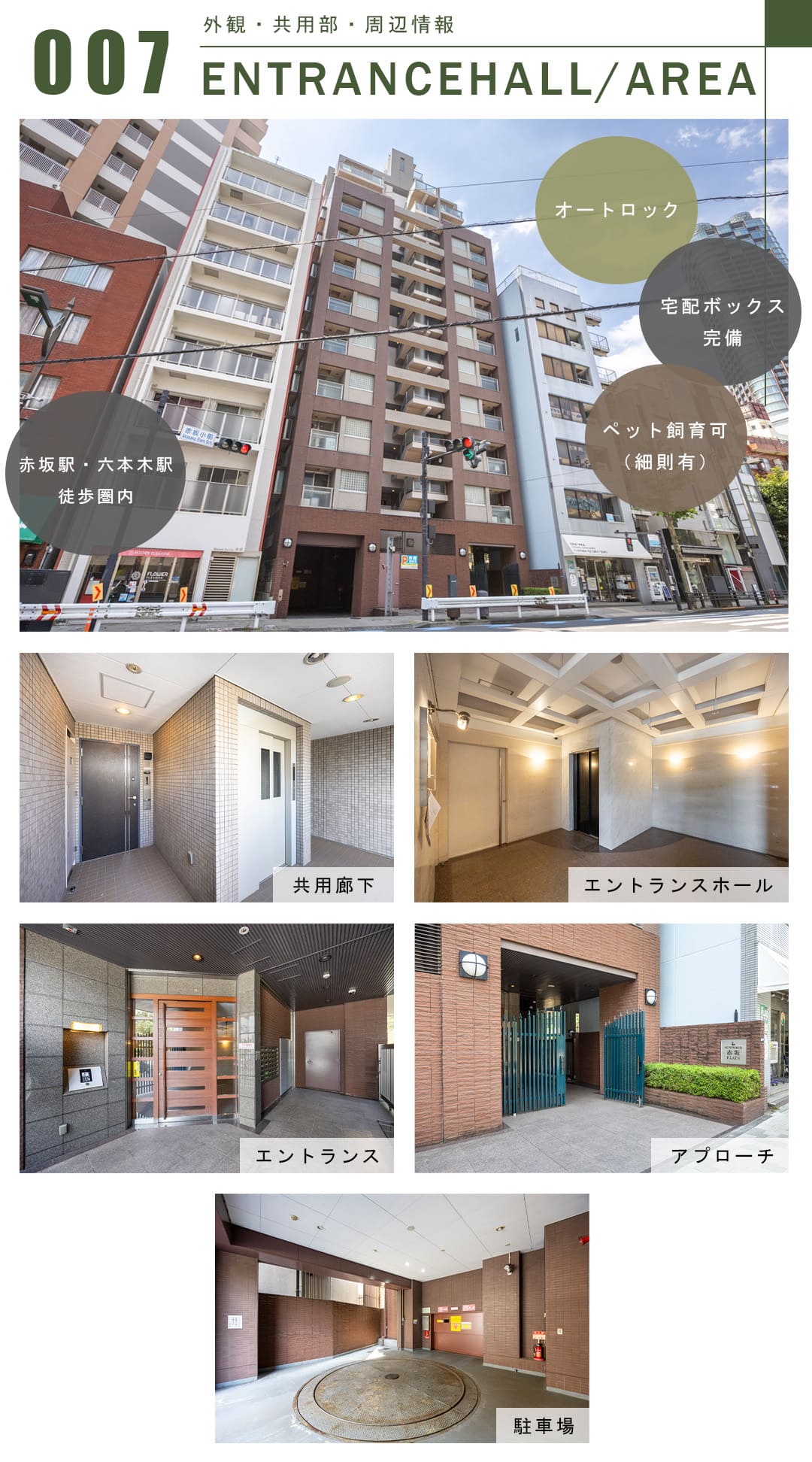 サンウッド赤坂フラッツの外観・共用部・周辺情報