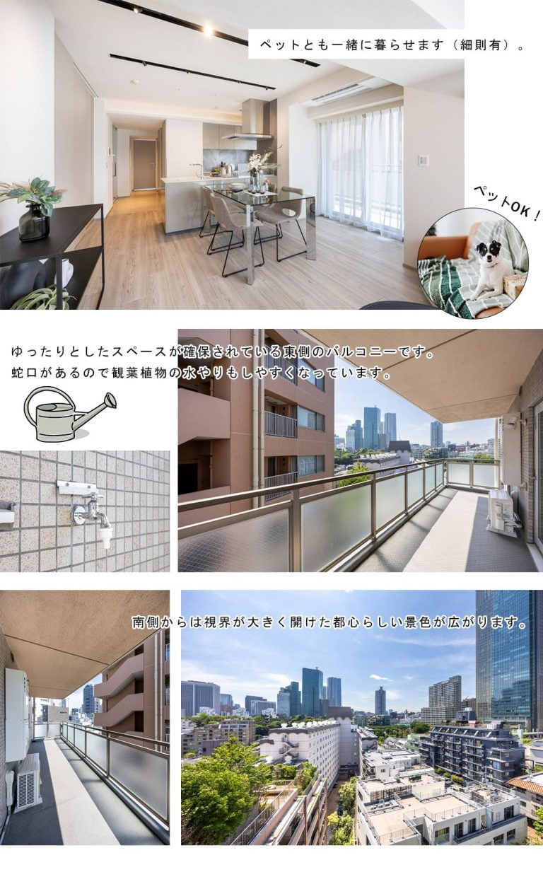 サンウッド赤坂フラッツのリビングダイニング