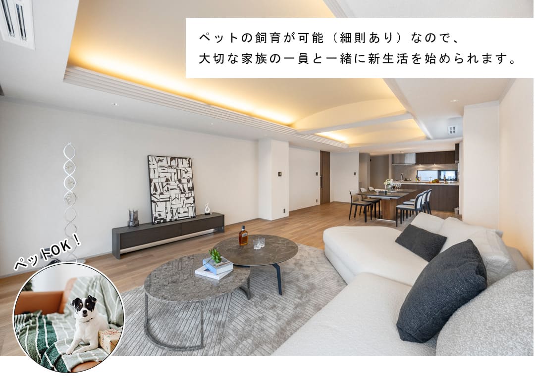 代々木上原マンションのリビングダイニング