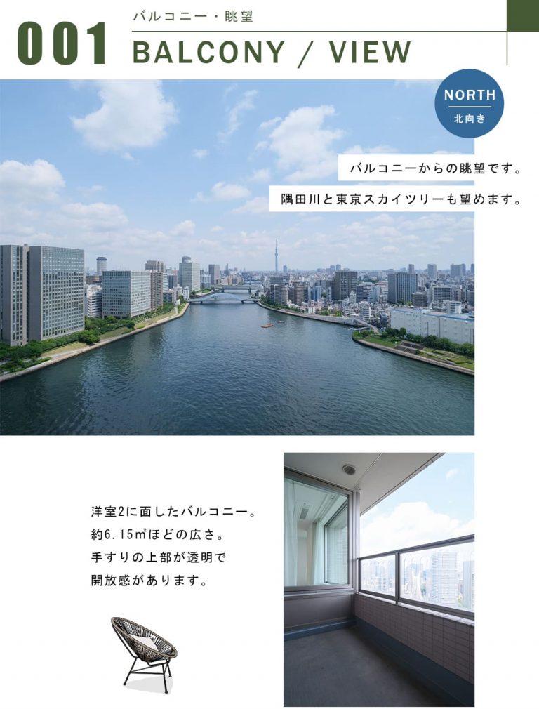 センチュリーパークタワーの眺望・バルコニー