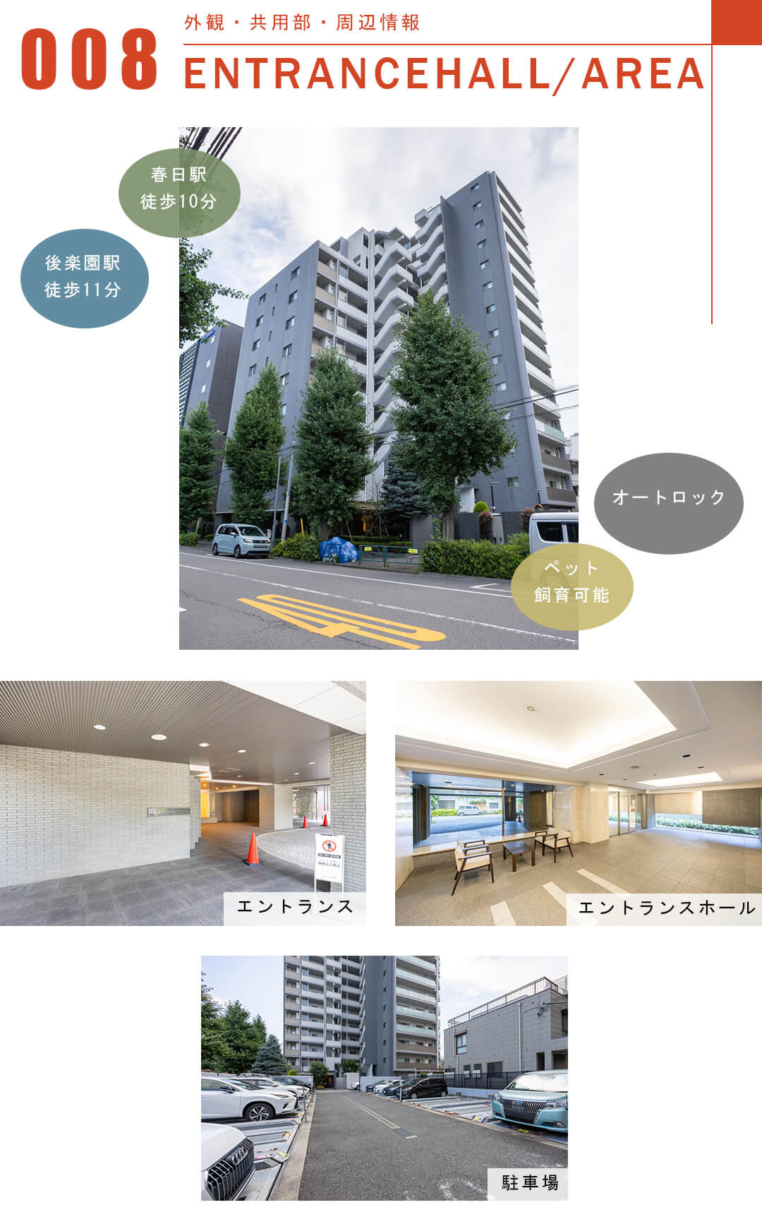 小石川アインスの外観と共用部と周辺情報