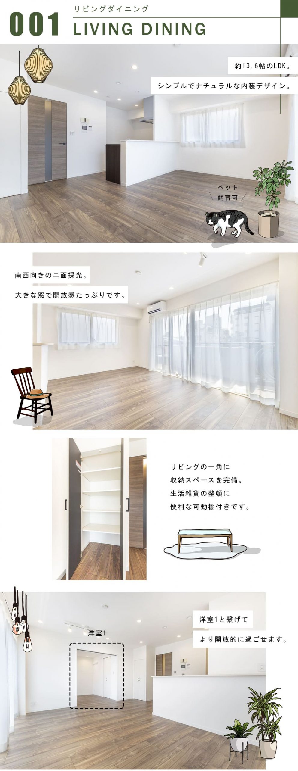 朝日サテライト原宿のリビングダイニング
