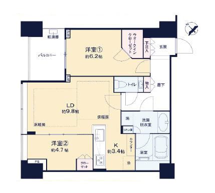 シティータワー麻布十番　都心を望む11階、多彩な共用施設が支える上質な暮らし 間取り図