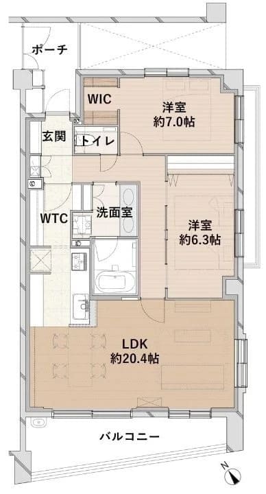 代々木上原　素材が紡ぐ、こだわりを散りばめた美しき住まい 間取り図