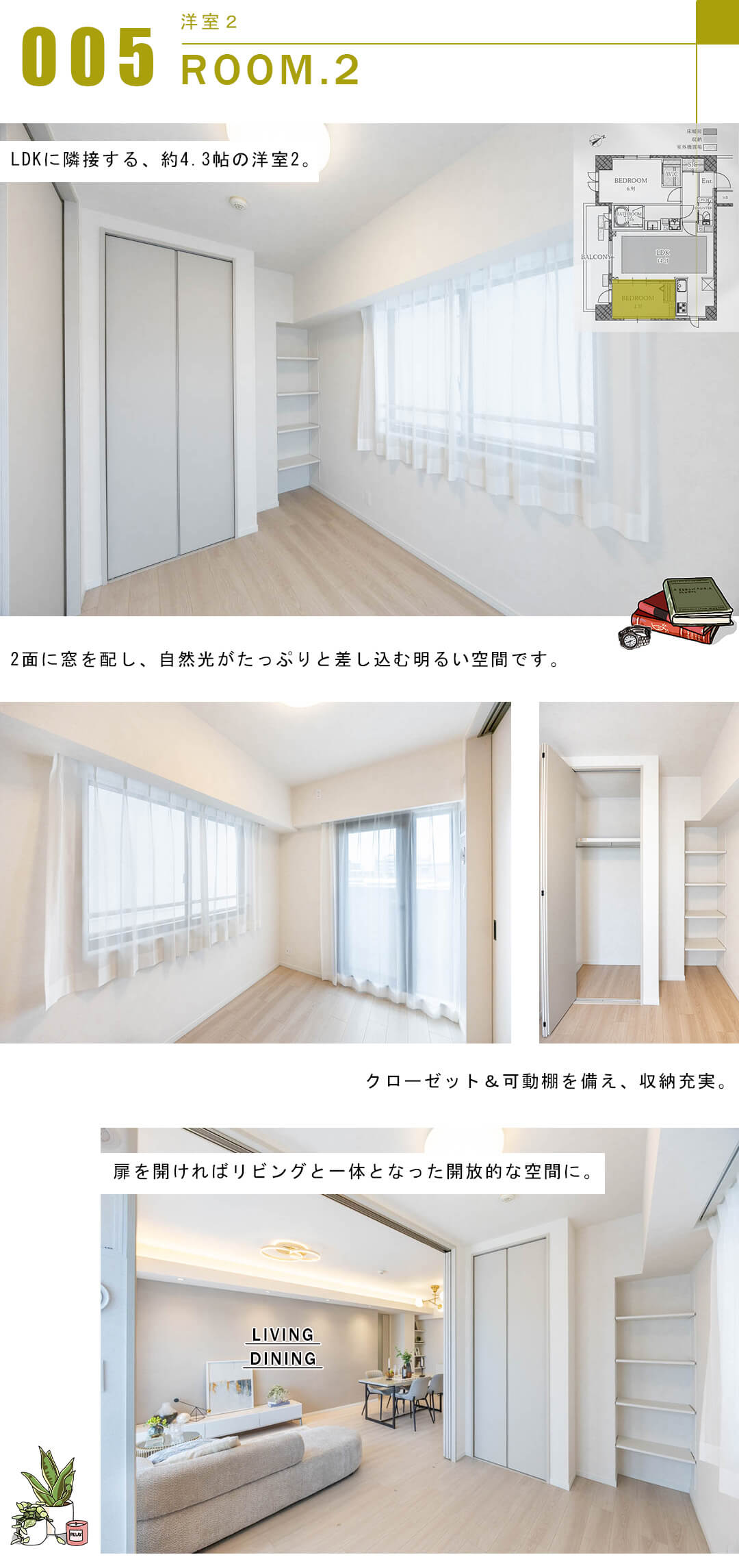 リックスＬの洋室