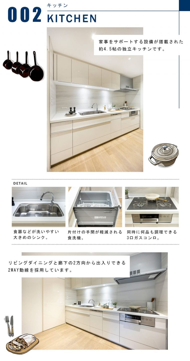 広尾ガーデンヒルズノースヒルO棟のキッチン