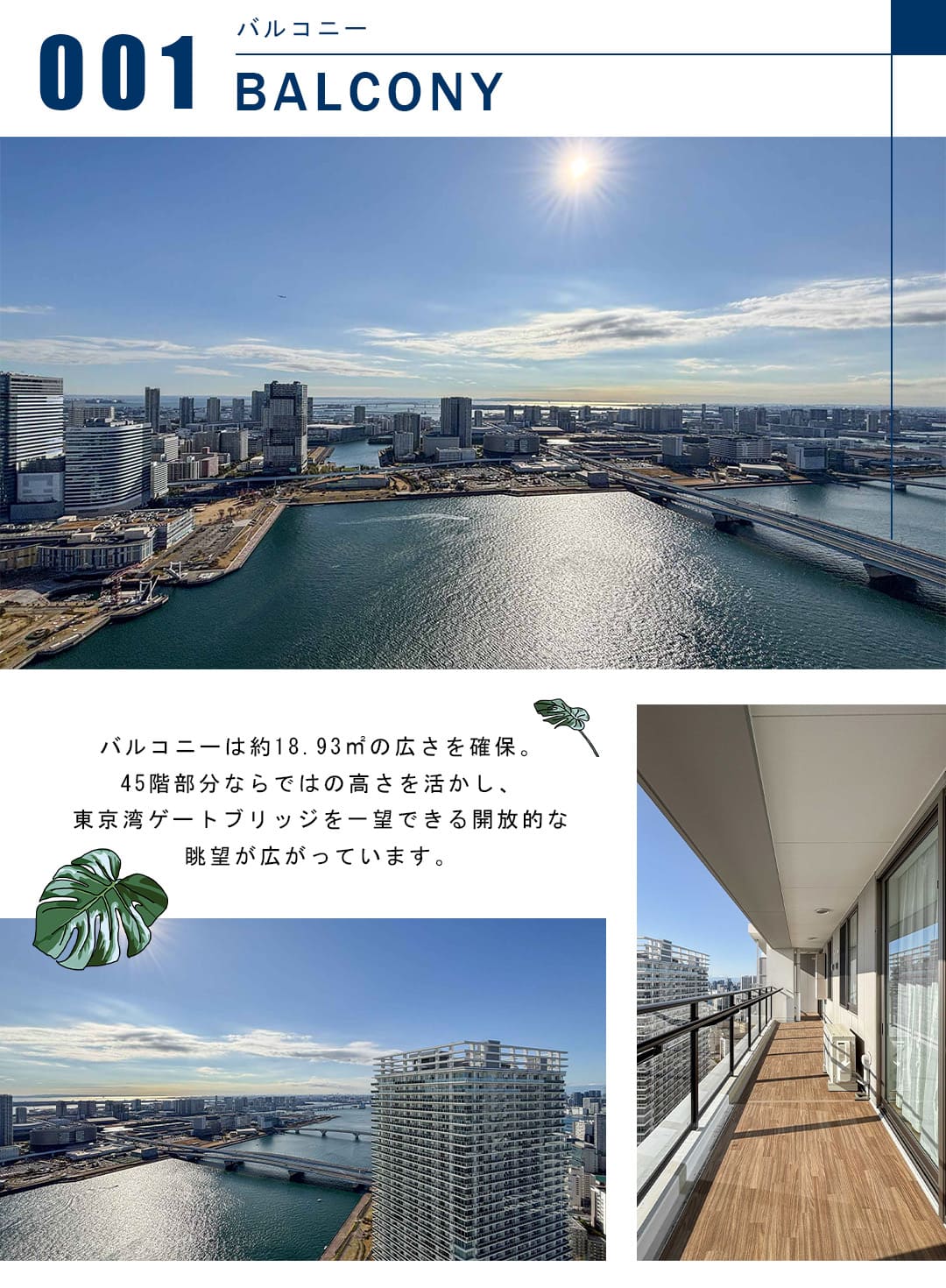 パークタワー晴海のバルコニー