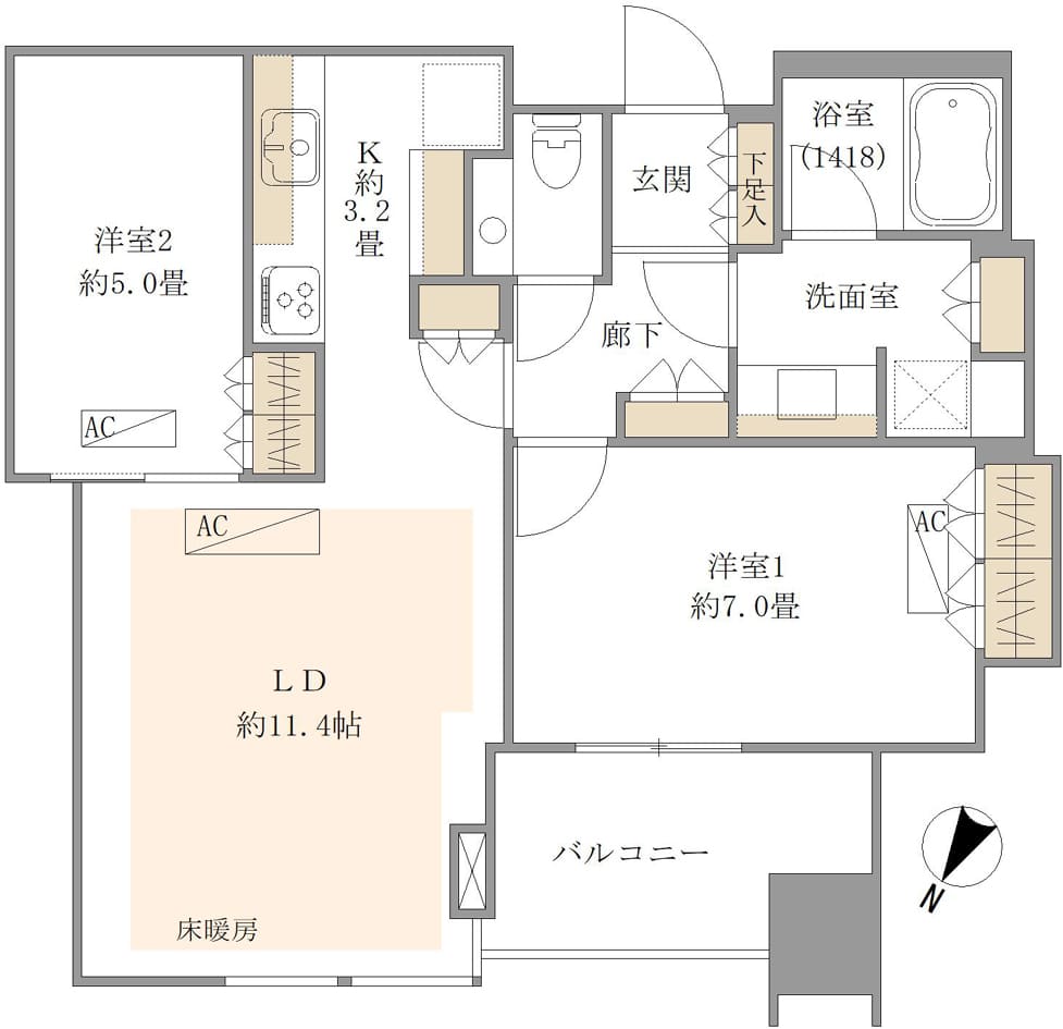 大崎ウエストシティタワーズE棟　空と都心をつなぐ29階、開放的のある眺望を日常に 間取図