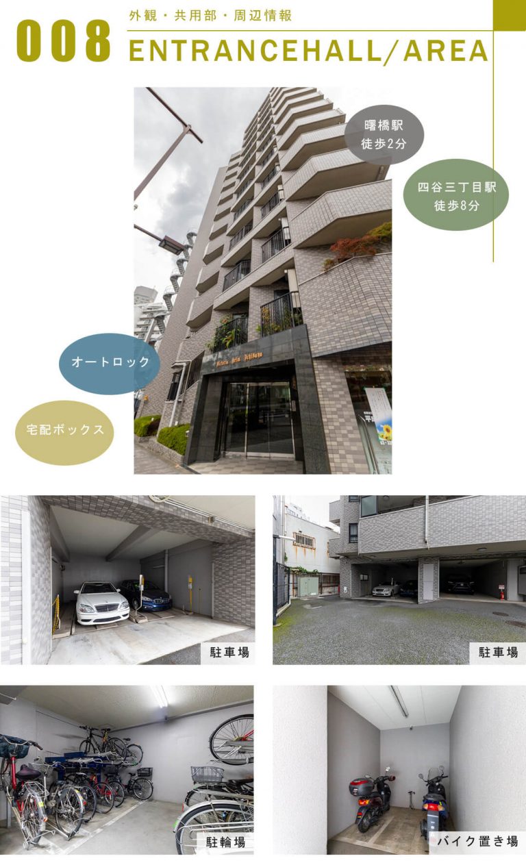 ビクトリアハイム市ヶ谷の外観と共用部