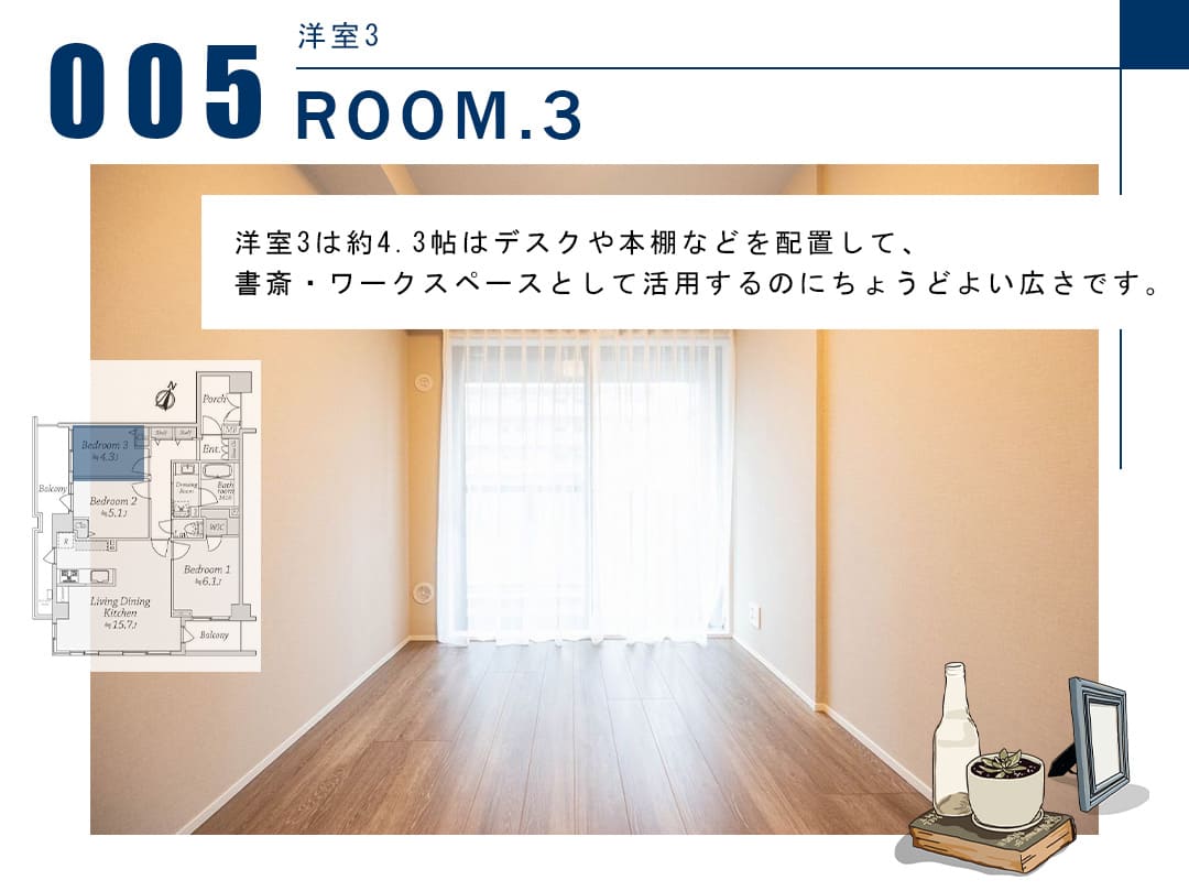 ライオンズプラザ目黒の洋室3