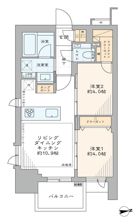 赤羽橋　芝公園の緑を望む、東麻布の駅徒歩1分レジデンス 間取り図