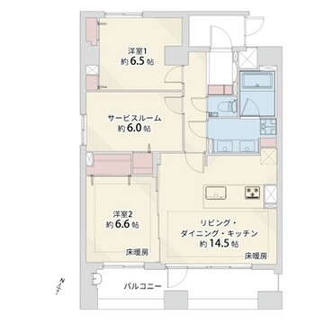 中目黒　商店街を日常に、陽光と眺望を愉しむ角住戸 間取図