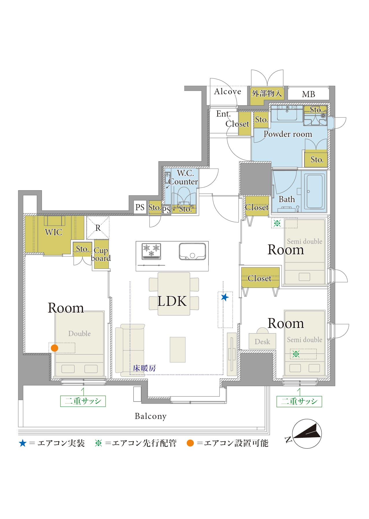 池尻大橋　渋谷・目黒・代官山を楽しむ3LDK 間取り図