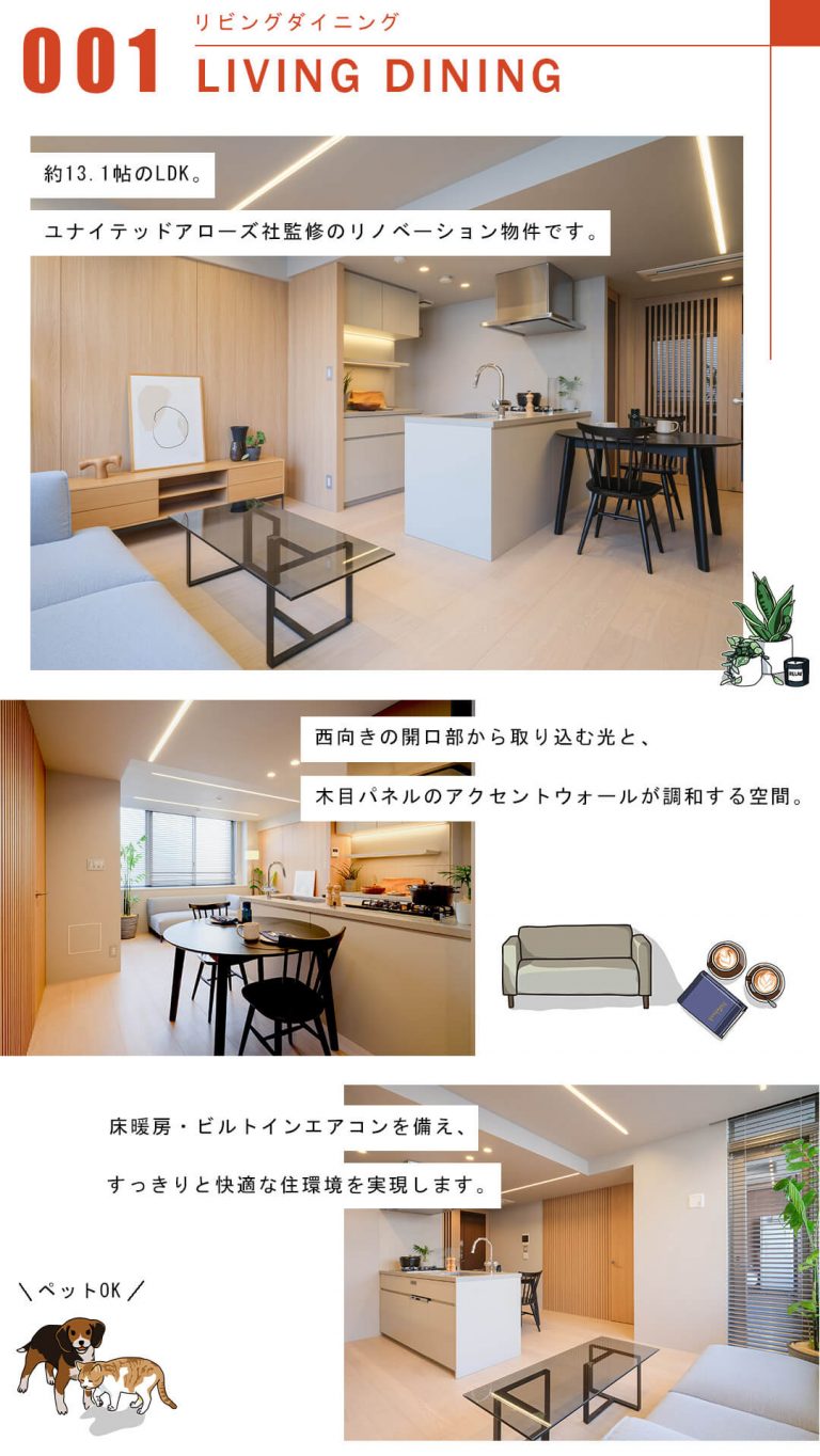 パーク・コート四谷のリビングダイニング
