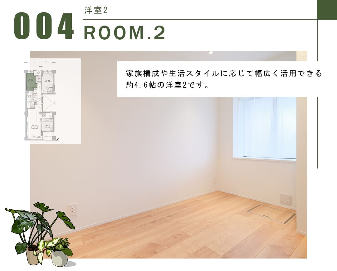 碑文谷ヒルズサレジオ通りの洋室2
