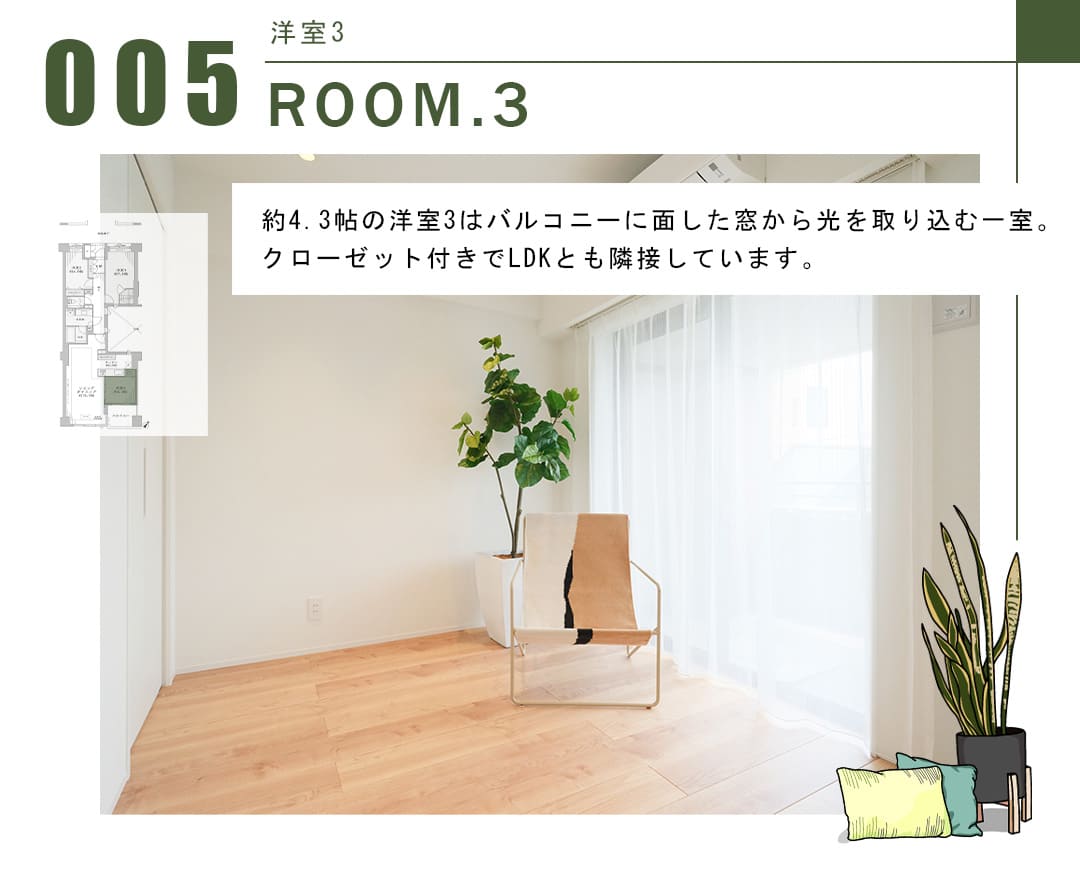 碑文谷ヒルズサレジオ通りの洋室3