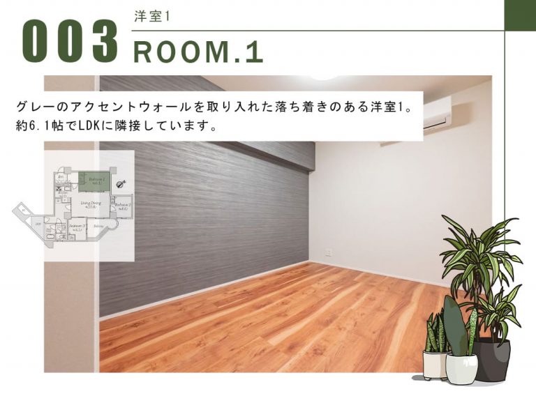 三田ハウスの洋室1