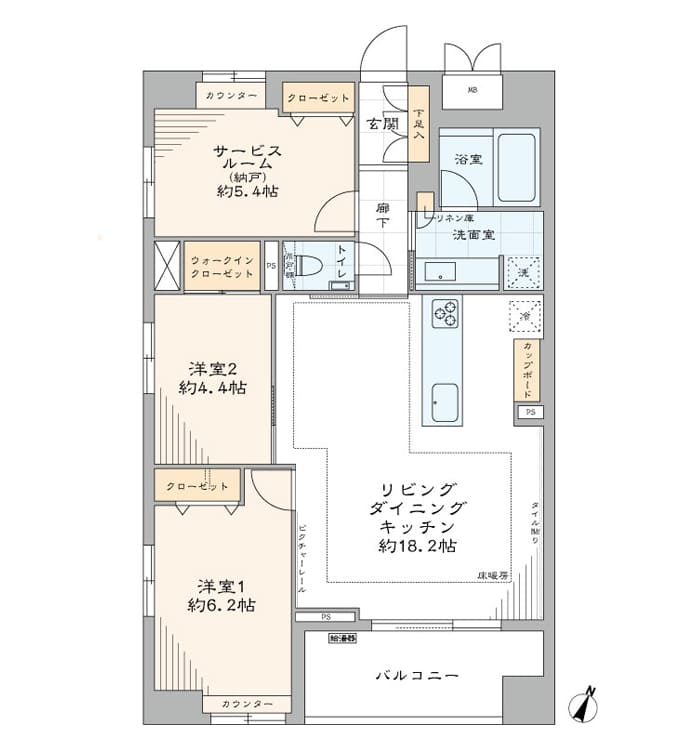 人形町　3駅徒歩5分圏内で風情を楽しむ角住戸 間取り図