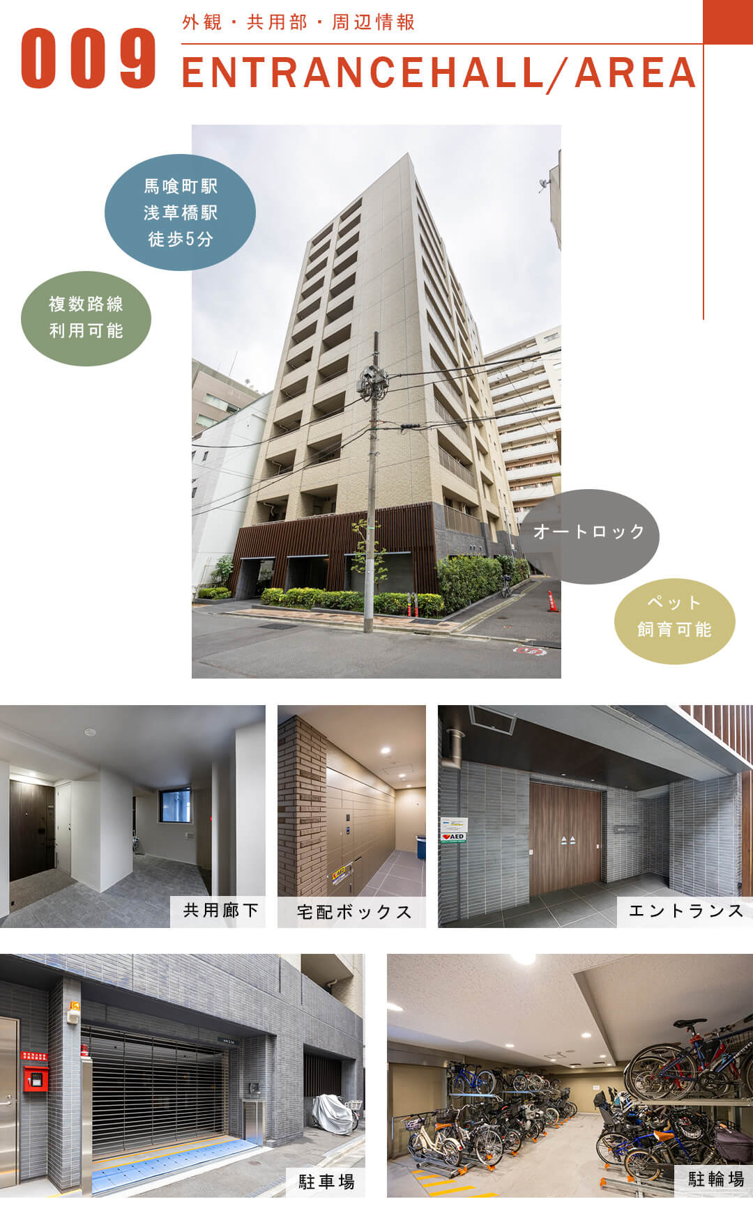 ウエリス千代田東神田の外観と共用部