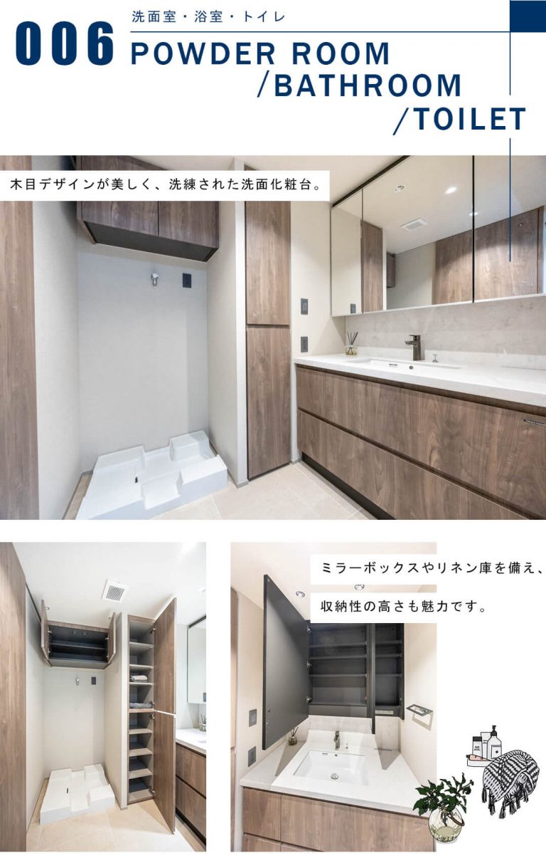 パークホームズ白金高輪アーバンレジデンスの洗面室