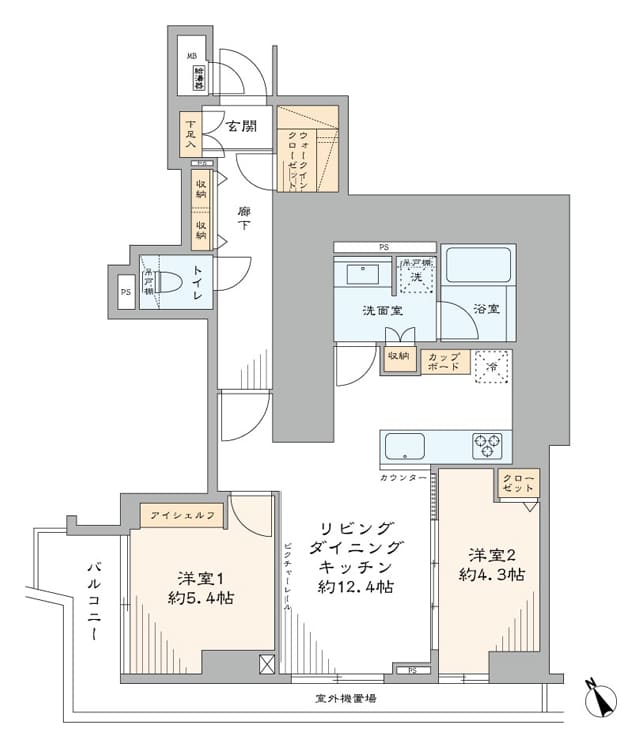 水天宮前　隅田川を望む南西向きの明るい住まい 間取り図