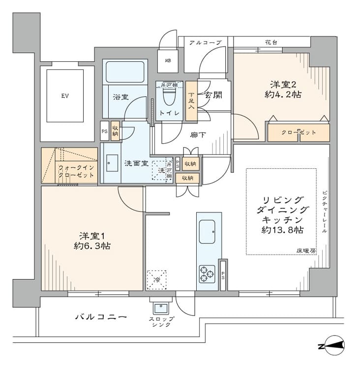 大崎　3路線利用の利便性×穏やかに暮らせる住環境 間取り図