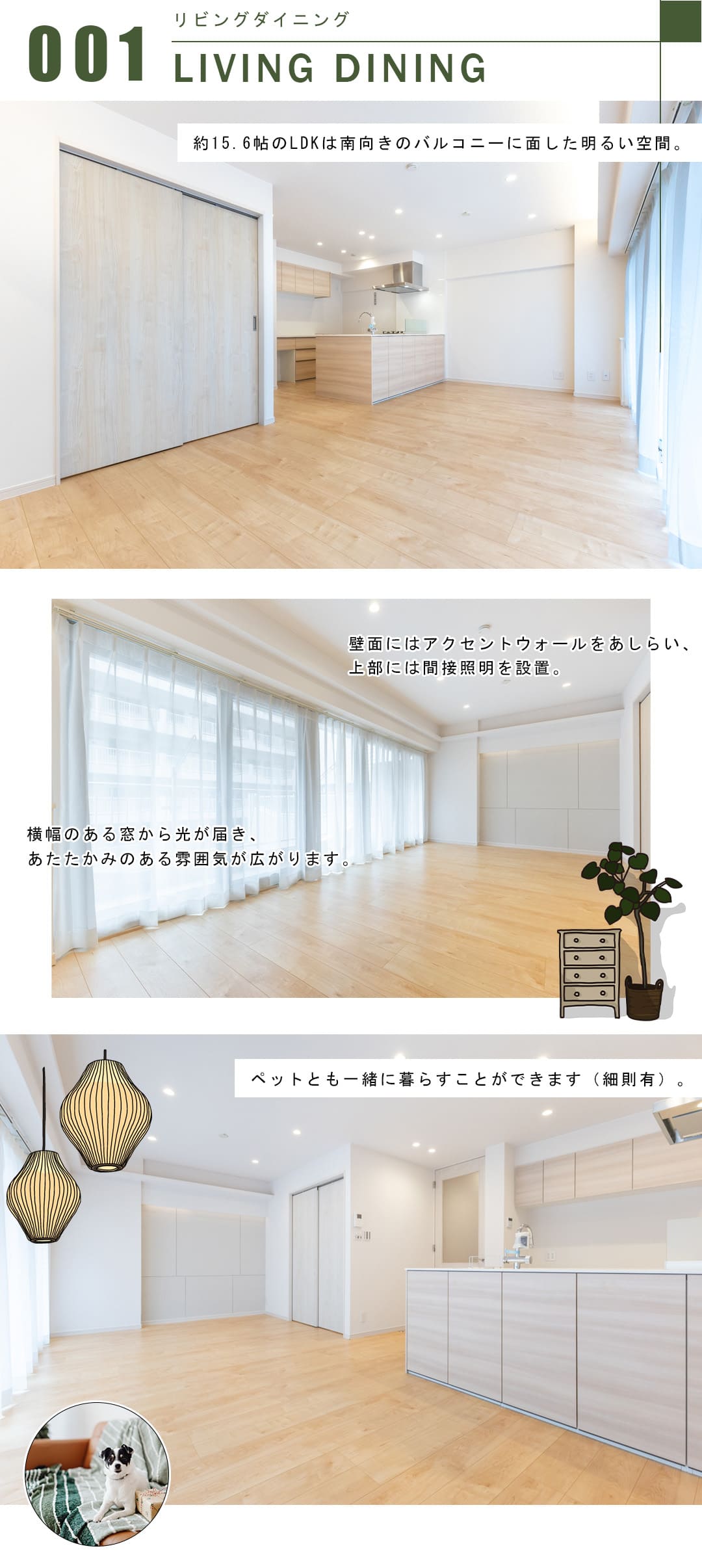 広尾マンションのリビングダイニング
