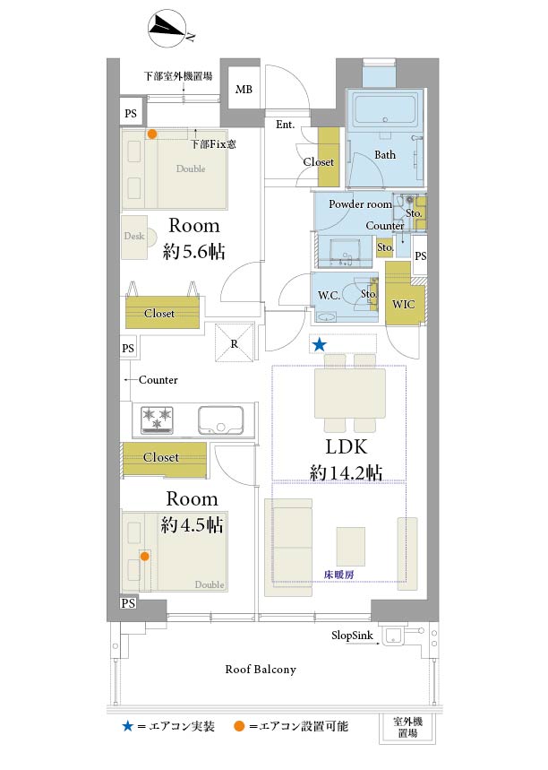 初台　都心への利便と穏やかな暮らしが叶う2LDK 間取り図