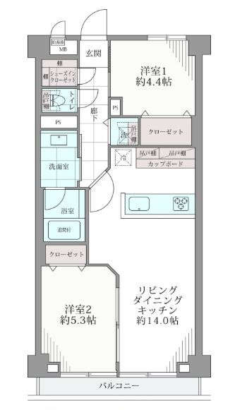 麻布十番　都心の利便を享受する、東麻布の住まい 間取り図