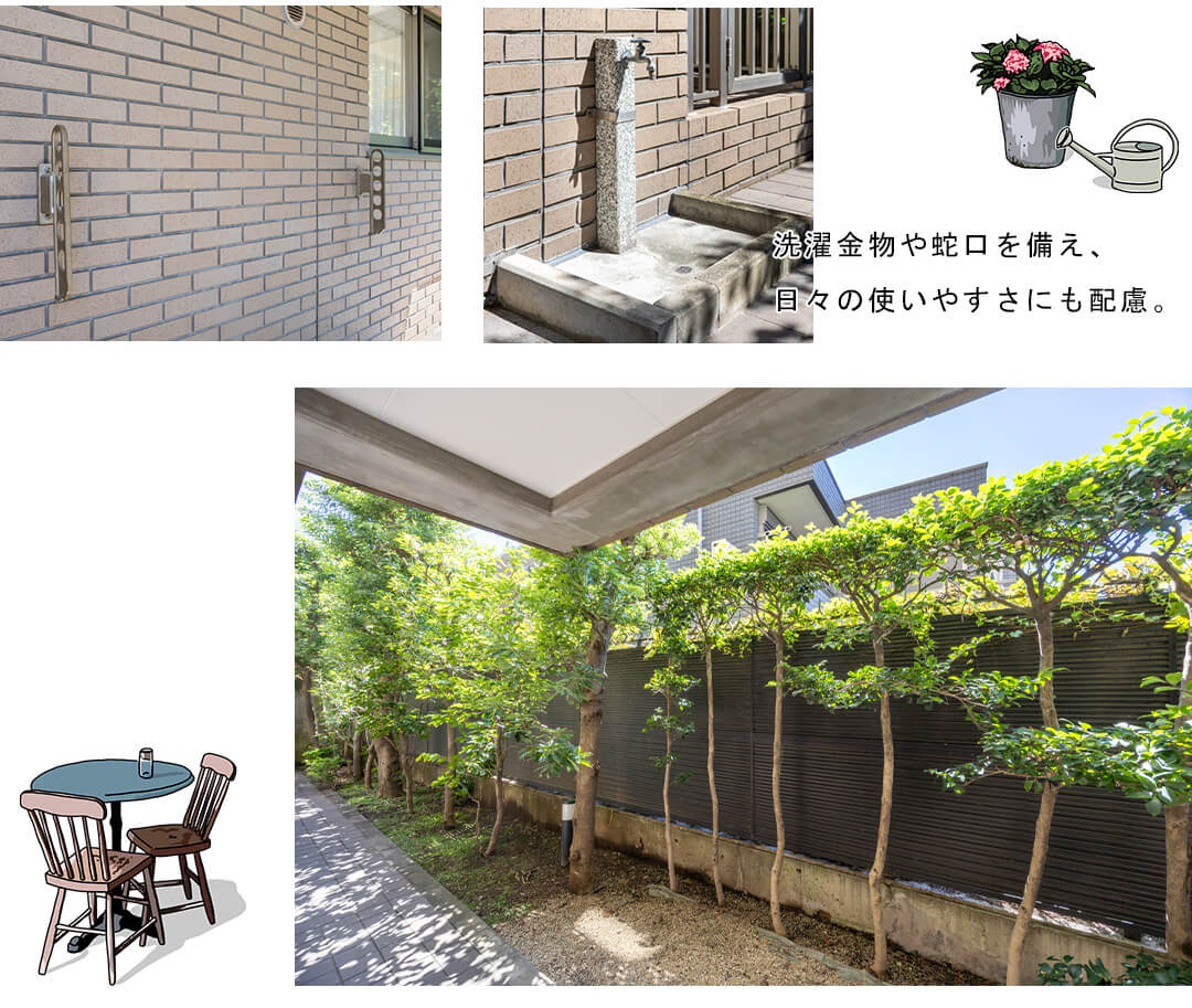 ロワヴェール表参道の専用庭
